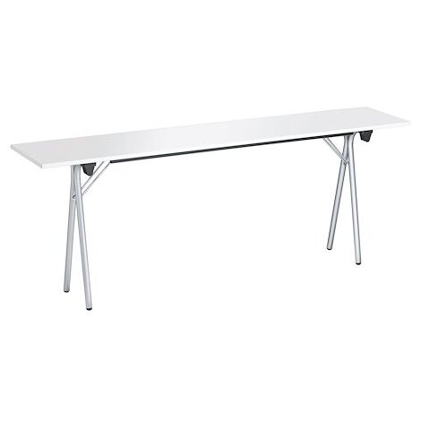 Table de formation pliante plateau gris clair L 200 x P 40 cm - piétement aluminium - Maxiburo