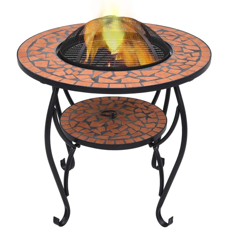 Asupermall - Table de foyer mosaique Terre cuite 68 cm Ceramique