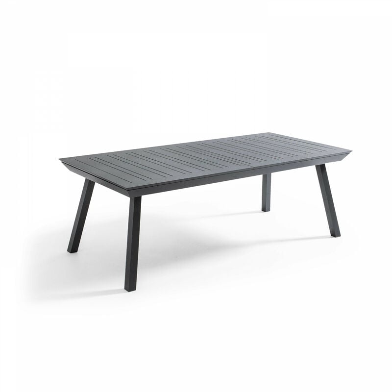 Table de jardin extensible en aluminium gris - Gris anthracite