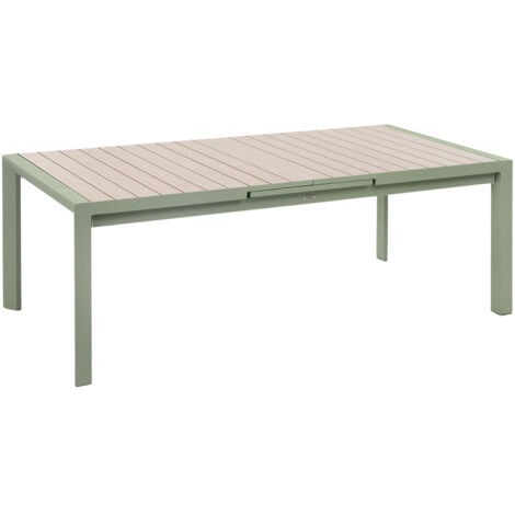 Table de jardin 10 places Evasion extensible beige lin/laurier - Hespéride