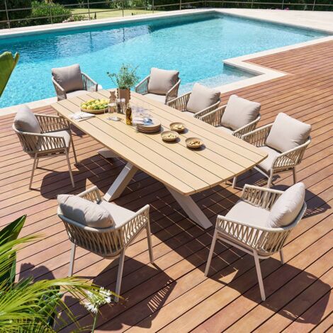 Table de jardin 10 places Oraclion marron - Hespéride