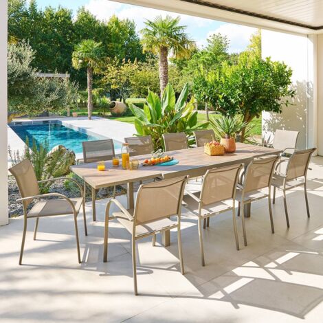 Table de jardin 10 places Piazza extensible café - Hespéride