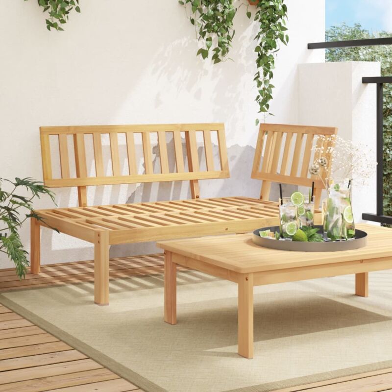 Canapé d'angle palette de jardin bois massif d'acacia - Vidaxl