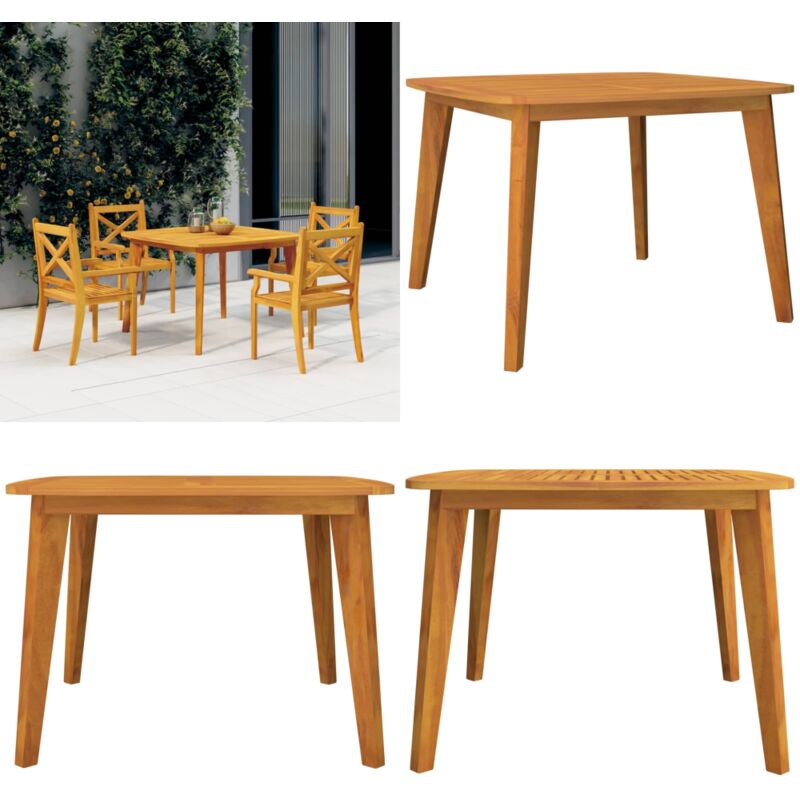 Table de jardin 110x110x75 cm Bois d'acacia solide - Table De Jardin - Table Extérieure - Acacia Massif - Meubles De Jardin - Décoration De Terrasse