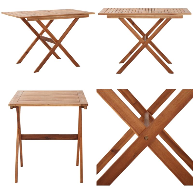 Table de jardin 110x67x74 cm Bois d'acacia massif - Table De Jardin - Table Extérieure - Acacia Massif - Table Patio - Meubles De Jardin - Home &