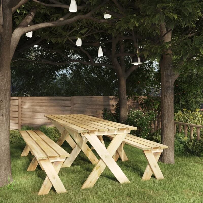Vidaxl - Table de jardin 220x73x70 cm Bois de pin imprégné