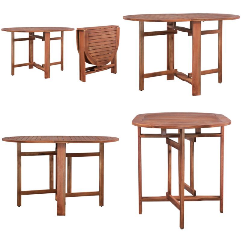 Table de jardin 120x70x74 cm Bois d'acacia massif - Table De Jardin - Table En Acacia - Table Pliante - Mobilier De Jardin - Table Repas Extérieur