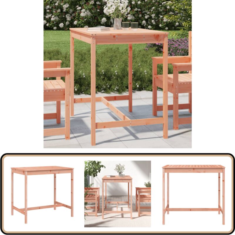 Table de jardin 121x82,5x110 cm bois massif de douglas - Table De Jardin - Table Extérieure - Table En Bois - Table De Terrasse - Mobilier De Jardin