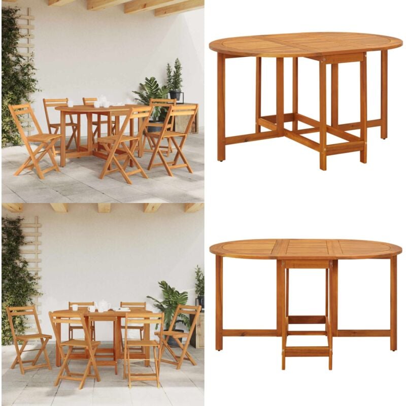 Vidaxl - Table de jardin 130x90x72 cm Bois d'acacia massif - Table De Jardin - Table à Manger - Acacia - Table Pliable - Mobilier De Jardin - Home &