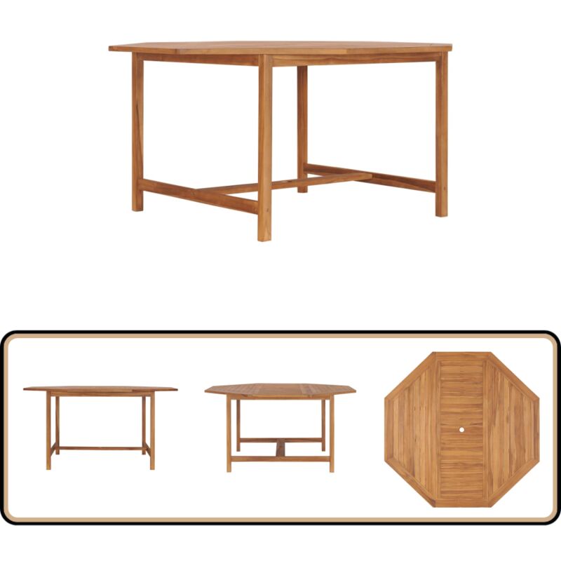 Vidaxl - Table de jardin 150x150x75 cm Bois de teck solide - Table De Jardin - Table En Teck - Mobilier De Jardin - Table Extérieure - Table Ronde