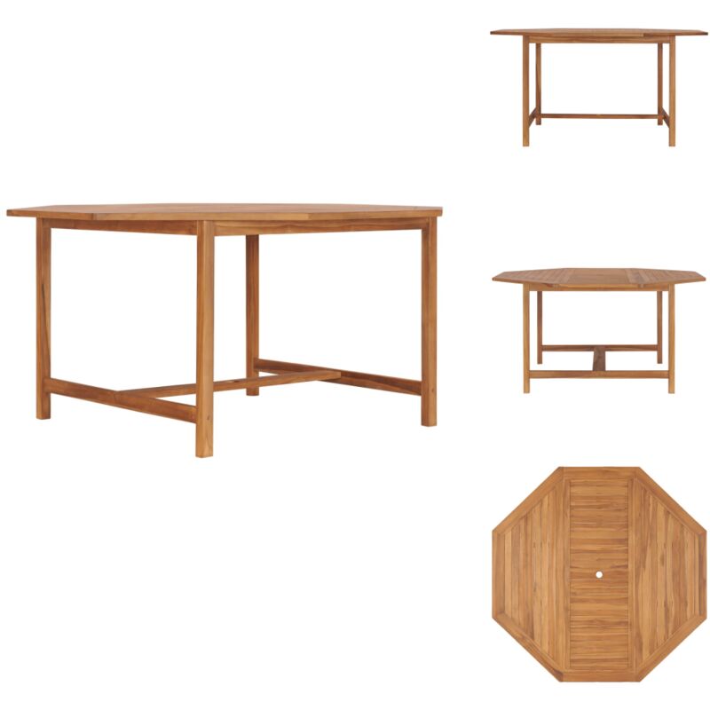 Vidaxl - Table de jardin 150x150x75 cm Bois de teck solide - Table De Jardin - Table En Teck - Mobilier De Jardin - Table Extérieure - Table Ronde