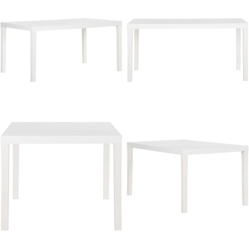 Table de jardin 150x90x72 cm pp Blanc - Table De Jardin - Table Extérieure - Table Patio - Mobilier De Jardin - Table Blanche - Home & Living