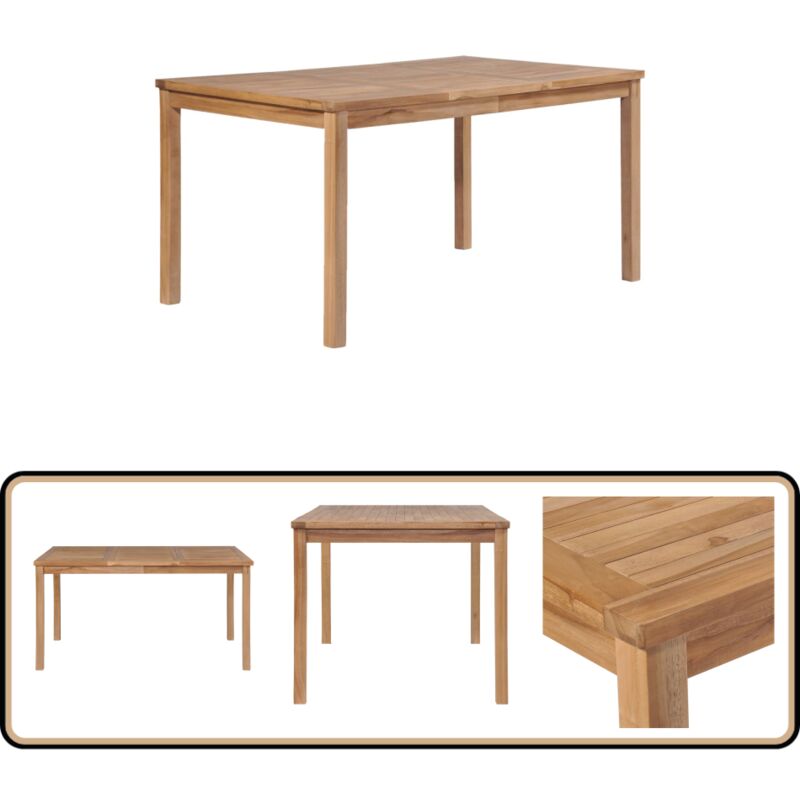 Table de jardin 150x90x77 cm Bois de teck solide - Table De Jardin - Table En Bois - Table Teck - Meuble De Jardin - Mobilier De Jardin