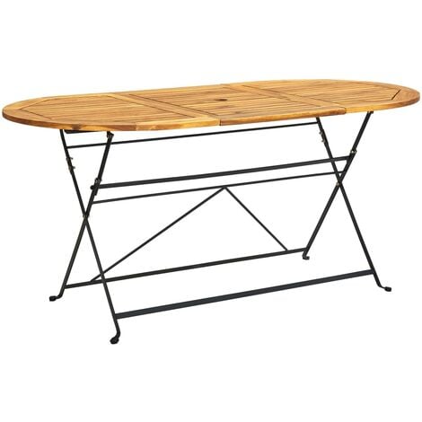 Table de jardin 160x85x74 cm Bois d'acacia massif Ovale