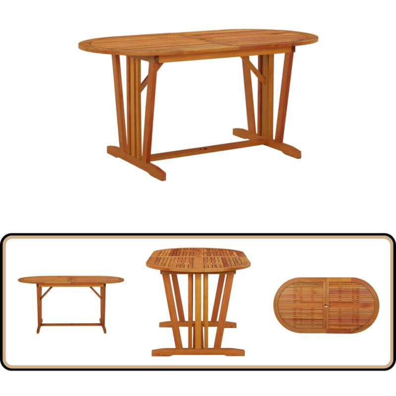 Vidaxl - Table de jardin 160x85x75 cm Bois d'eucalyptus solide - Table De Jardin - Table En Bois - Table Extérieure - Meubles De Jardin - Eucalyptus