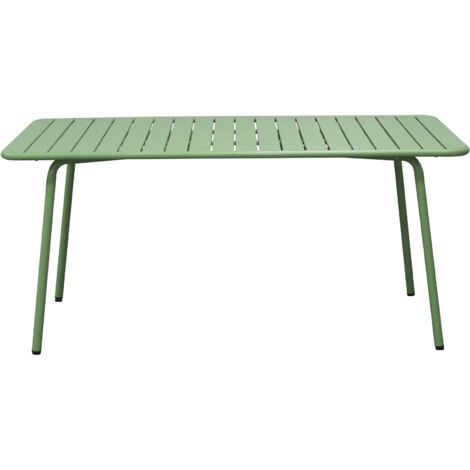 Table de jardin 160x90x73cm en métal vert - BACA