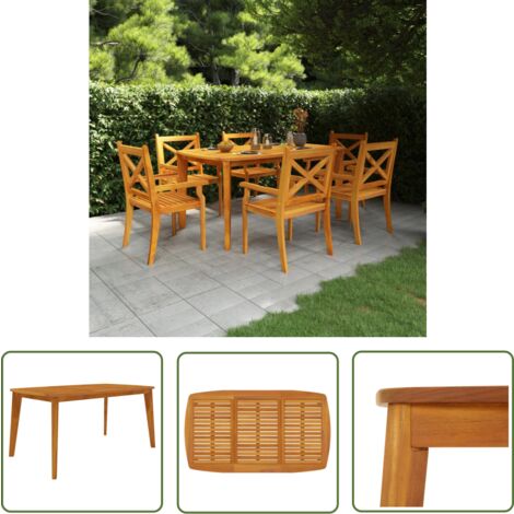 Table de jardin 160x90x75 cm Bois d'acacia solide