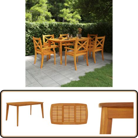 Table de jardin 160x90x75 cm Bois d'acacia solide - Table De Jardin - Acacia Massif - Meubles De Jardin - Table Extérieure - Décoration Jardin