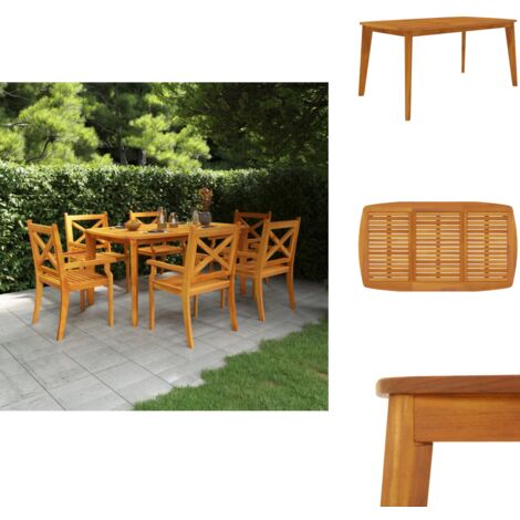 Table de jardin 160x90x75 cm Bois d'acacia solide - Table De Jardin - Acacia Massif - Meubles De Jardin - Table Extérieure - Décoration Jardin