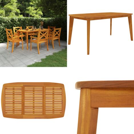 Table de jardin 160x90x75 cm Bois d'acacia solide - Table De Jardin - Acacia Massif - Meubles De Jardin - Table Extérieure - Décoration Jardin - Home & Living