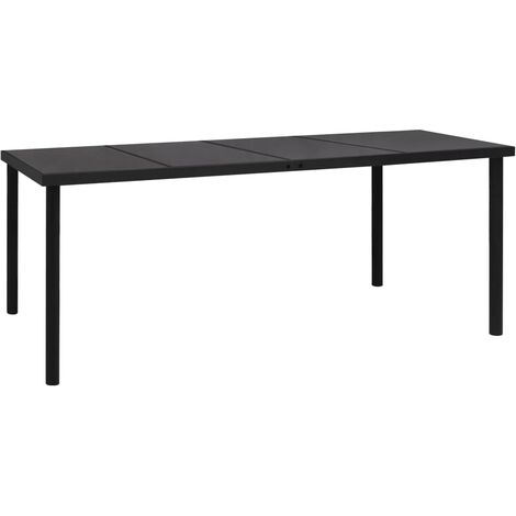 Table de jardin 190x90x74 cm Noir Acier vidaXL - N/A