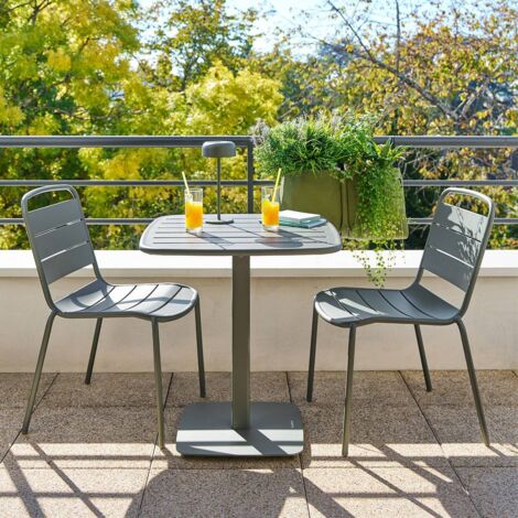 Table de jardin 2 places Alegoria 70x70cm vert laurier - Hespéride