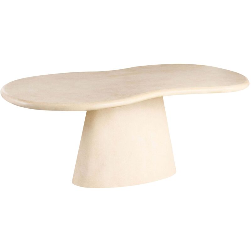 Table de Jardin 200 x 110 cm 6 Places MgO Ovale Forme Irrégulière Salle à Manger Intérieur Extérieur Beige Spoleto