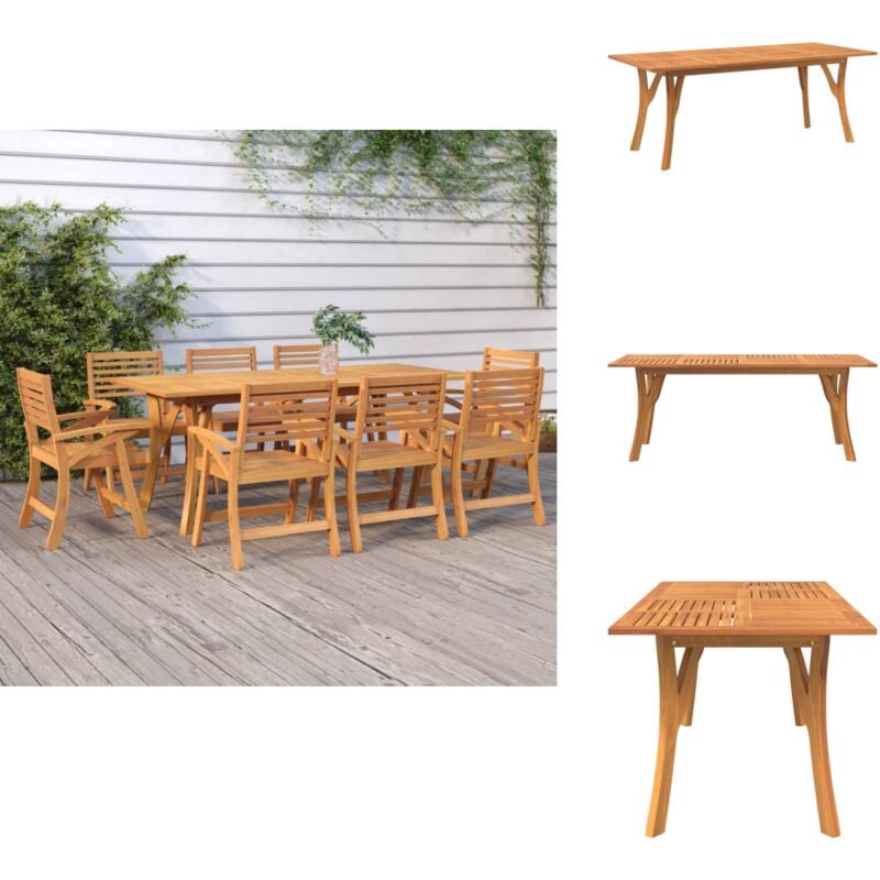 Vidaxl - Table de jardin 200x90x75 cm Bois d'acacia solide - Table De Jardin - Table D'extérieur - Acacia Massif - Meuble De Jardin - Table Ronde