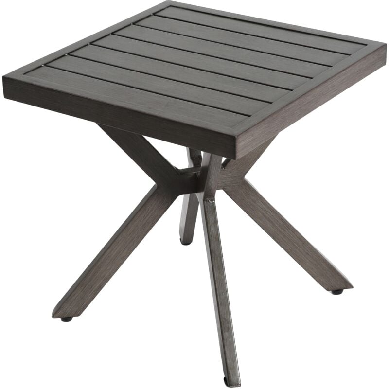 Table de jardin 45x45x47 cm, table d'appoint carrée en aluminium pour l'extérieur, étanche et antirouille, idéale pour terrasse, jardin ou piscine –