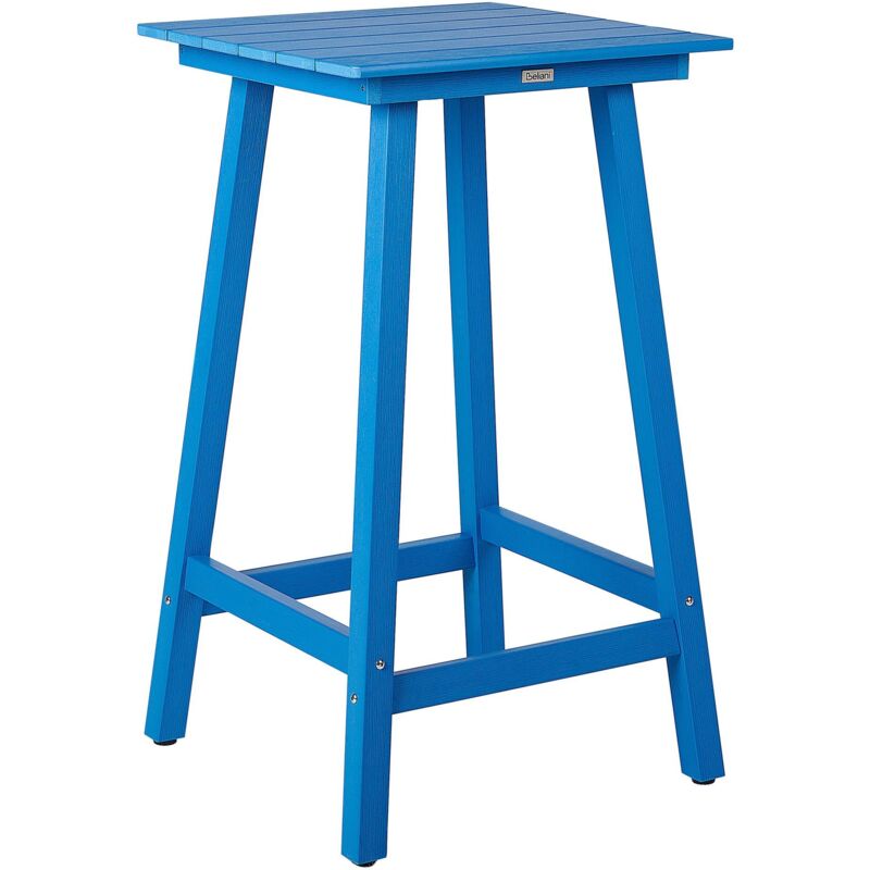 Beliani - Table de Jardin 59 x 59 cm pour Patio Extérieur en Bois Synthétique Bleu Adirondack