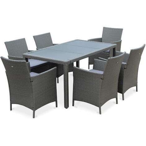 Table de jardin 6 fauteuils en résine - Tavola 6
