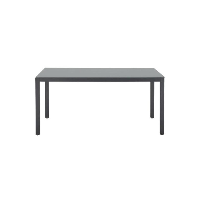 Table de jardin 6 personnes - Structure aluminium - Plateau verre trempé fixé par ventouses - L 160 x H 72 x P 90 cm