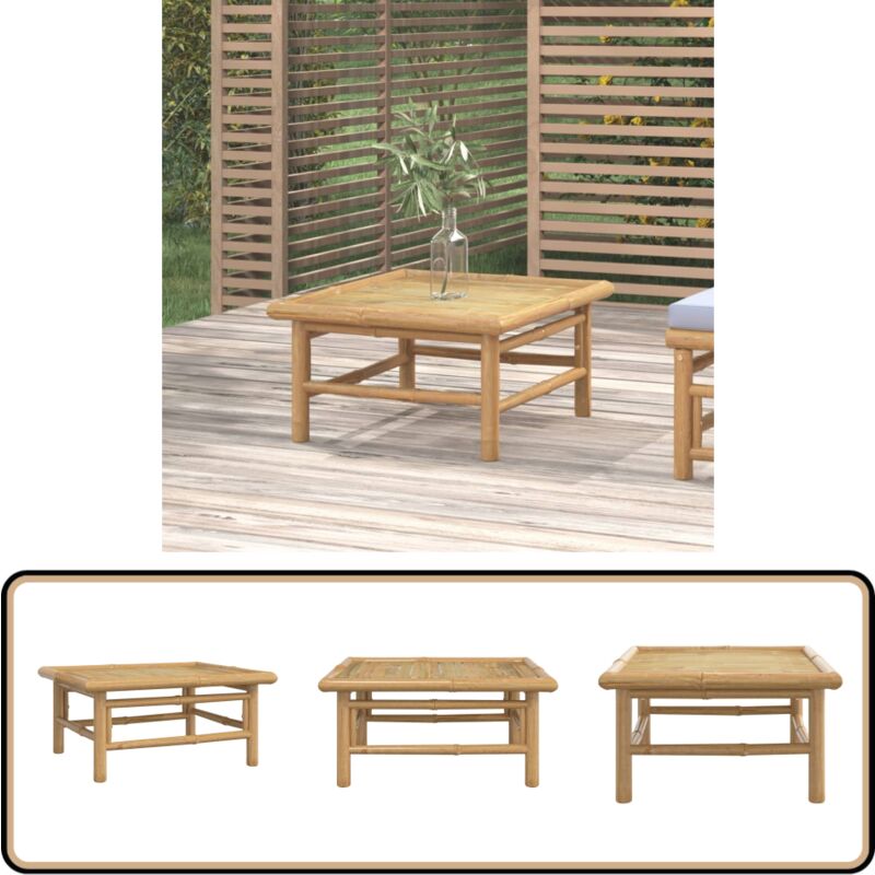 Table de jardin 65x55x30 cm bambou - Table De Jardin - Mobilier De Jardin - Table En Bambou - Table Extérieure - Décoration De Jardin