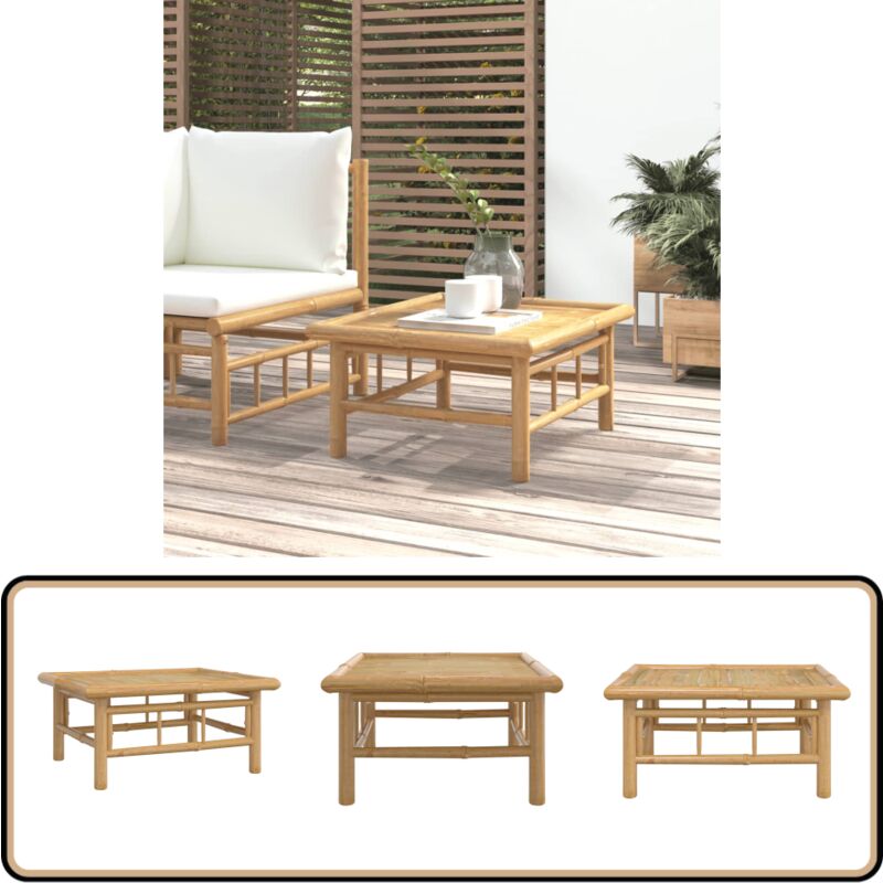 Table de jardin 65x55x30 cm bambou - Table De Jardin - Mobilier De Jardin - Table Extérieure - Table Patio - Table En Bambou