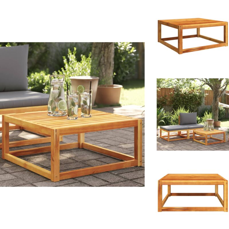 Table de jardin 65x65x29 cm bois massif d'acacia - Table De Jardin - Meuble De Jardin - Acacia Massif - Table Basse Extérieur - Mobilier De Jardin