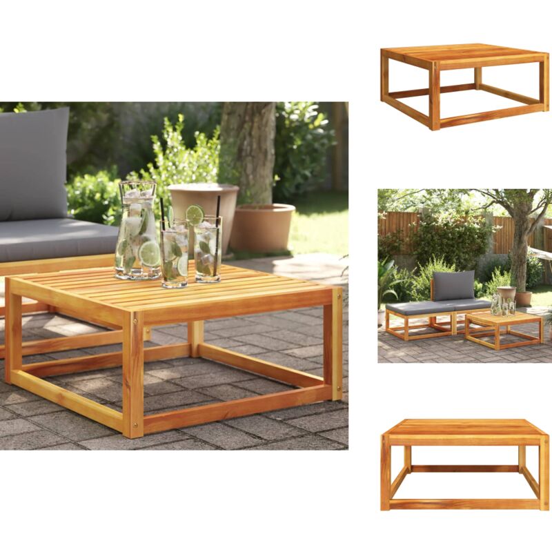 Table de jardin 65x65x29 cm bois massif d'acacia - Table De Jardin - Meuble De Jardin - Acacia - Table Extérieure - Table Basse