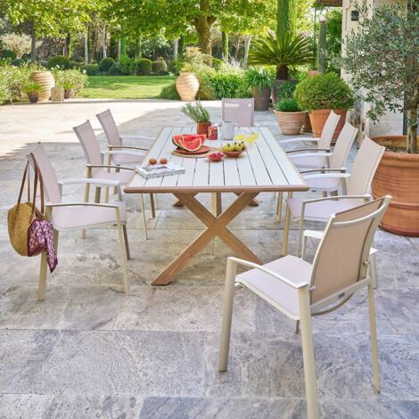 Table de jardin 8 places Axiome argile - Hespéride