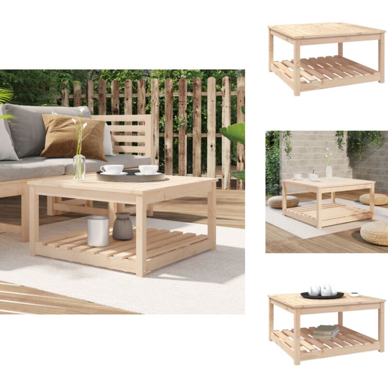Table de jardin 82,5x82,5x45 cm bois massif de pin - Table De Jardin - Table Extérieure - Mobilier De Jardin - Table En Bois - Table Ronde