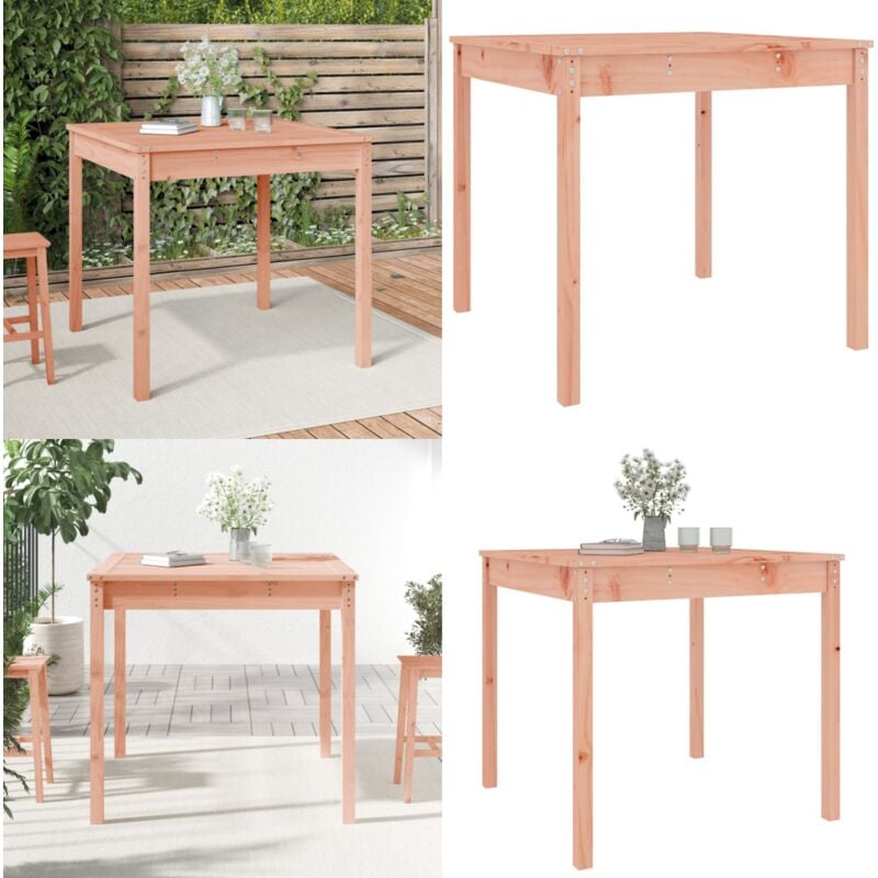 Table de jardin 82,5x82,5x76 cm bois massif de douglas - Table De Jardin - Table Extérieure - Table En Bois - Table Ronde - Meuble De Jardin - Home &