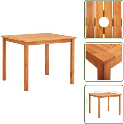 Table de jardin 88x88x74 cm Bois d'acacia massif - Table De Jardin - Table En Bois - Acacia Massif - Table Extérieure - Mobilier De Jardin