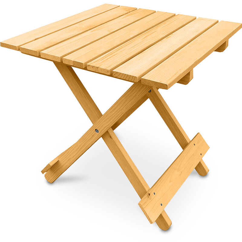 Privatefloor - Table de Jardin - Table d'appoint en Bois Adirondack - Alana Bois naturel