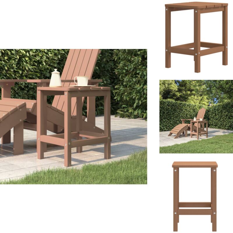 Table de jardin Adirondack Marron 38x38x46 cm pehd - Table De Jardin - Table Extérieure - Mobilier De Jardin - Table Adirondack - Table Brun