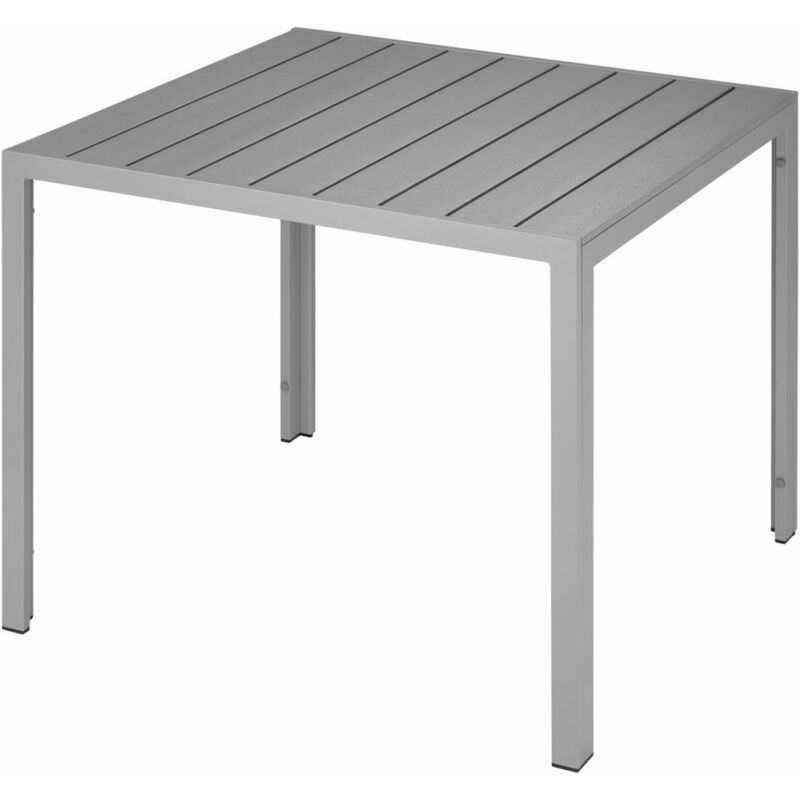 Table de jardin aluminium carrée 90 x 90 cm gris - Gris