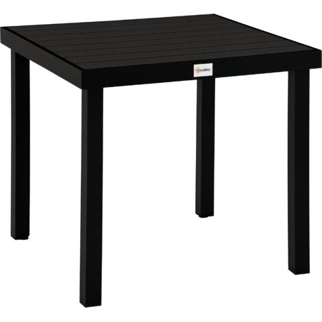 Table de jardin aluminium noir 78x78 cm pour 4 personnes Outsunny facile d'entretien