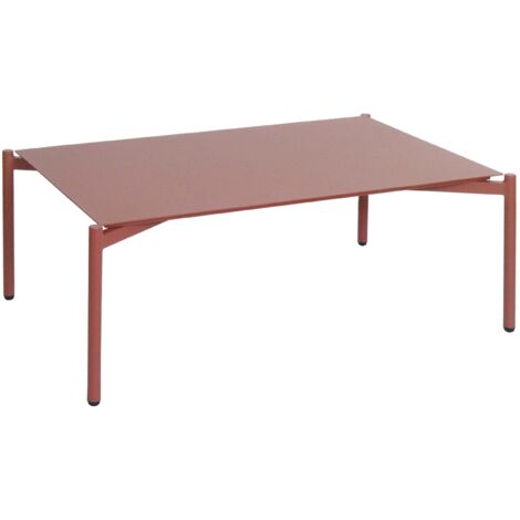 Table de jardin aluminium table basse extérieure 105 x 65 cm structure aluminium terracotta 040009587