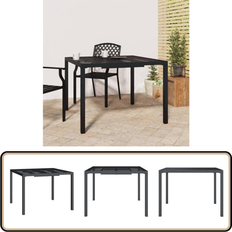 Vidaxl - Table de jardin anthracite 100x100x72 cm acier - Table De Jardin - Table Extérieure - Table En Métal - Table Moderne - Mobilier De Jardin