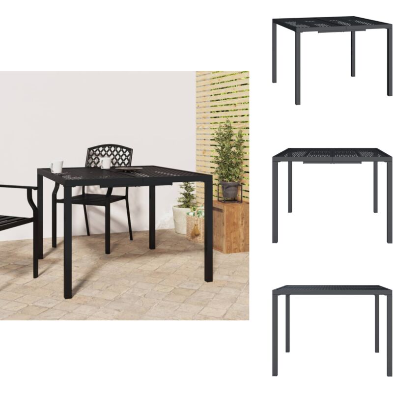 Table de jardin anthracite 100x100x72 cm acier - Table De Jardin - Table Extérieure - Table En Métal - Table Moderne - Mobilier De Jardin