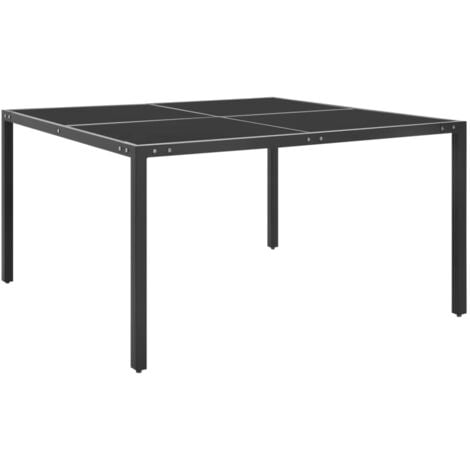 Table de jardin Anthracite 130x130x72 cm Acier et verre