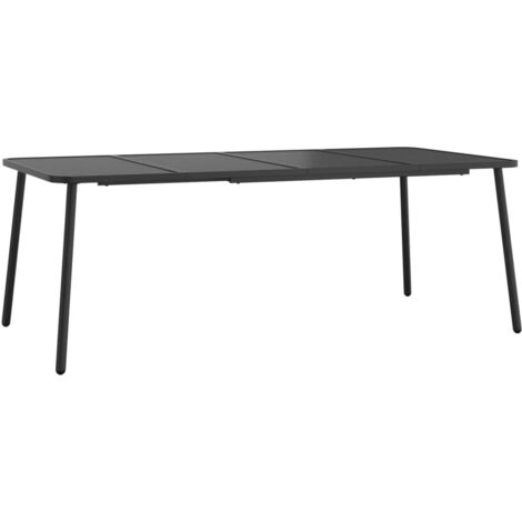 Table de jardin anthracite 200x100x71 acier