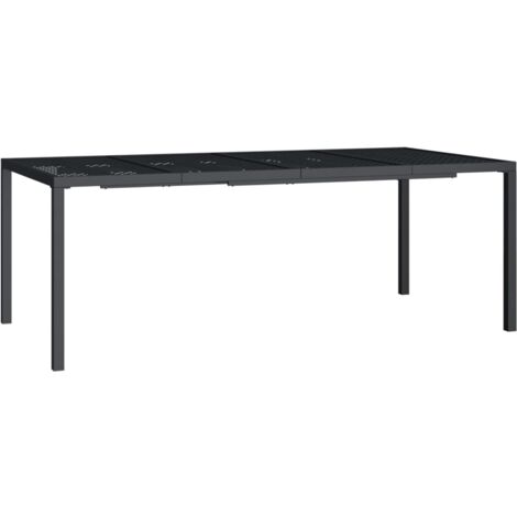 Table de jardin anthracite 200x100x72 acier